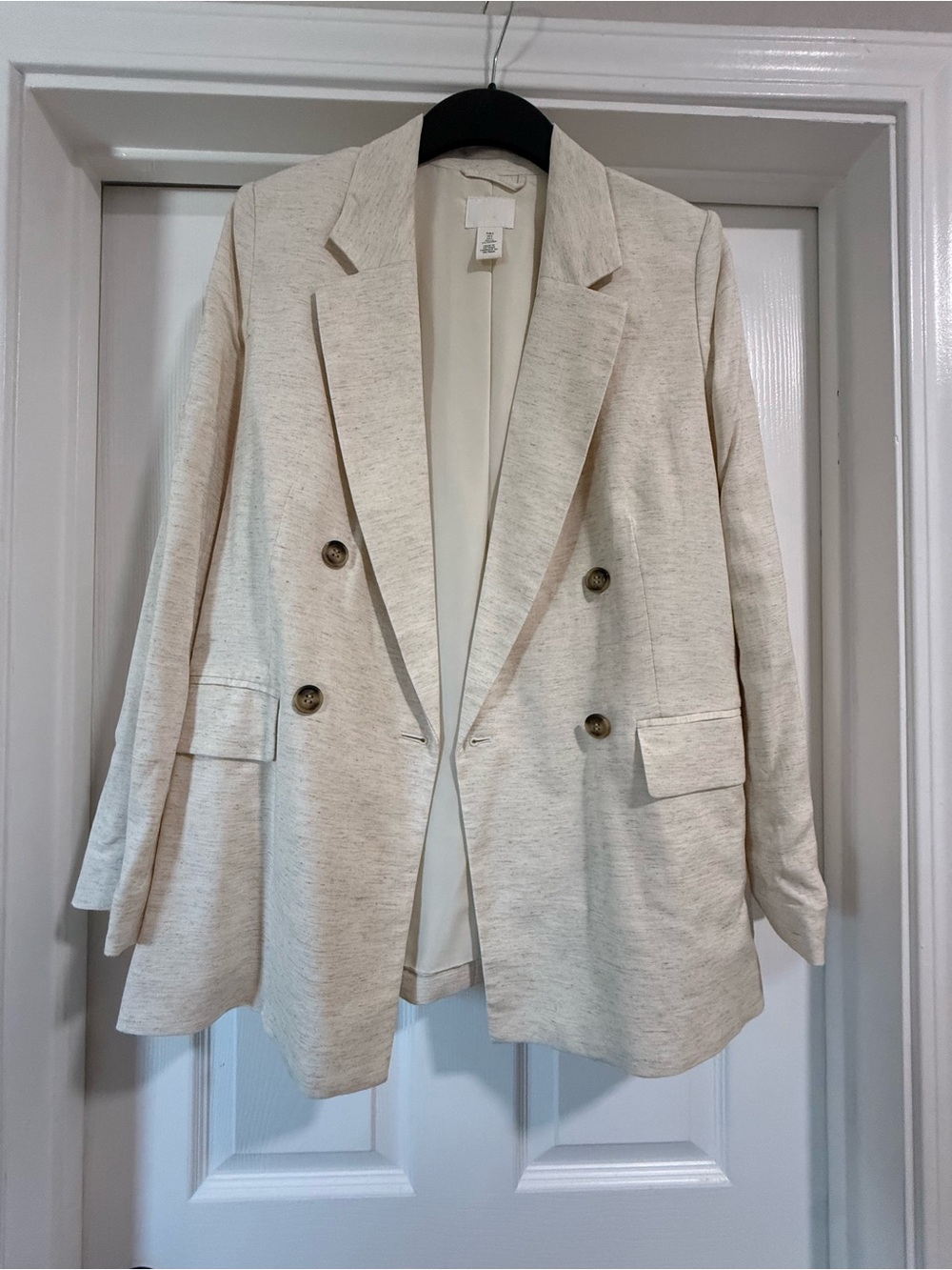 H&M Light Cream Double-Breasted Blazer